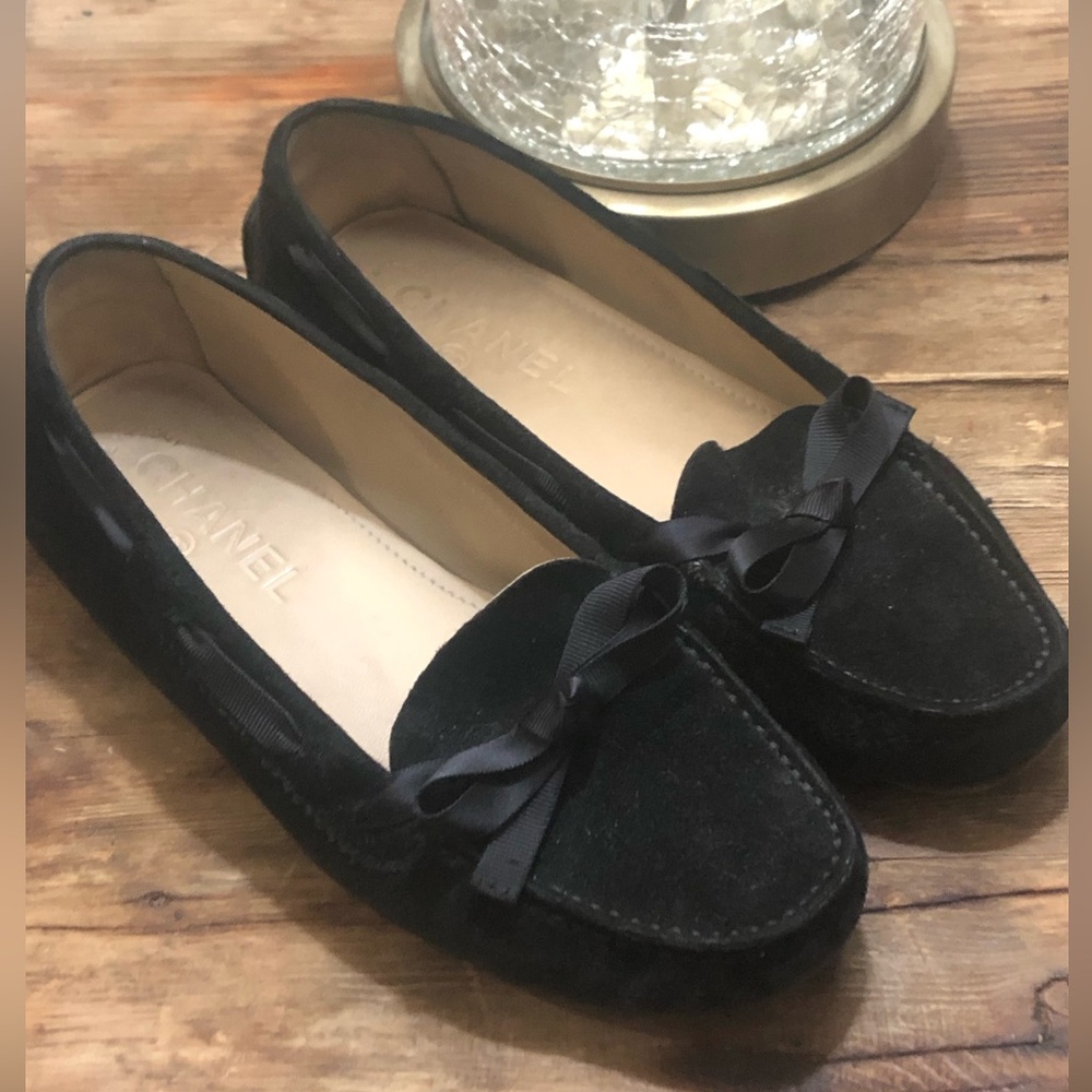 Chanel Flats Loafer type shoes Black Size 35 1/2